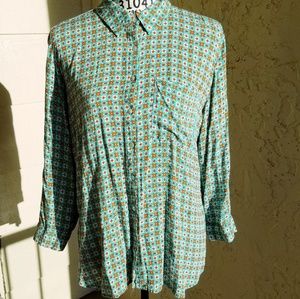 Grand & Greene Long Sleeve Rayon Shirt L